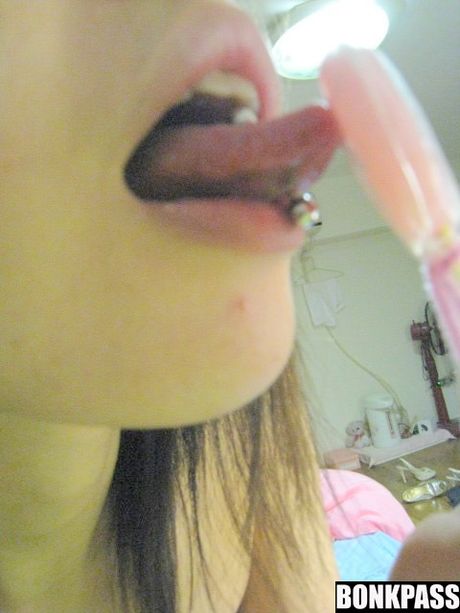 China teen girl licking lolipop so sexily