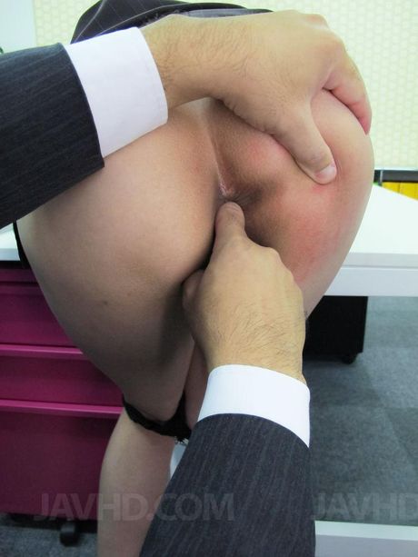 Office hottie Ibuki got thong pulled down for a fuck from behind