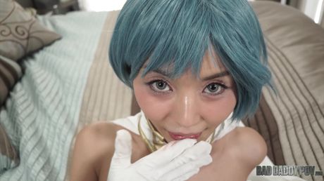 Asian schoolgirl Marcia Hase gets her hairy pussy licked out & fucked