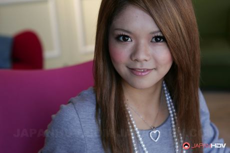 Marvelous cutie Japanese Kanon displaying her perfect body with joy