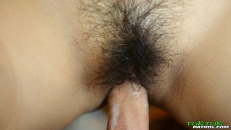 Asian teen Puy gets her hairy pussy licked and banged by a horny guy